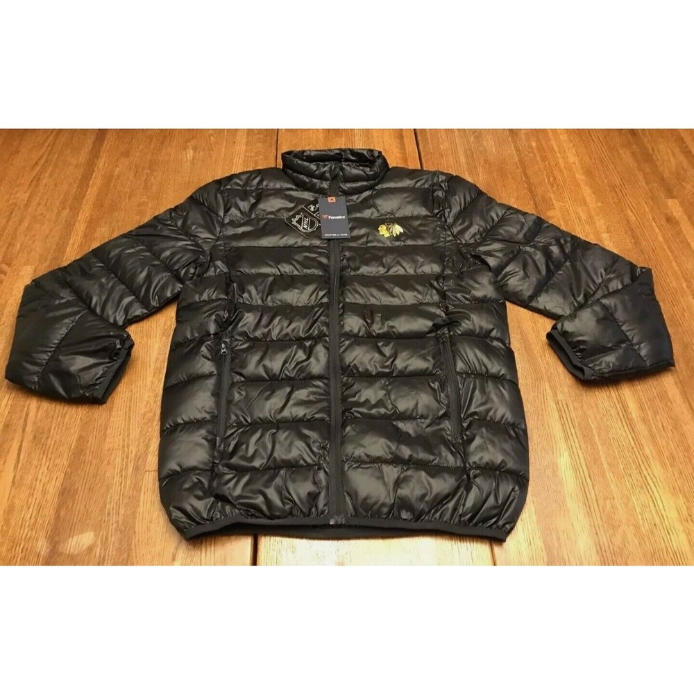 $100 FANATICS CHICAGO BLACKHAWKS NHL HOCKEY PUFFER JACKET BLACK SIZE SMALL